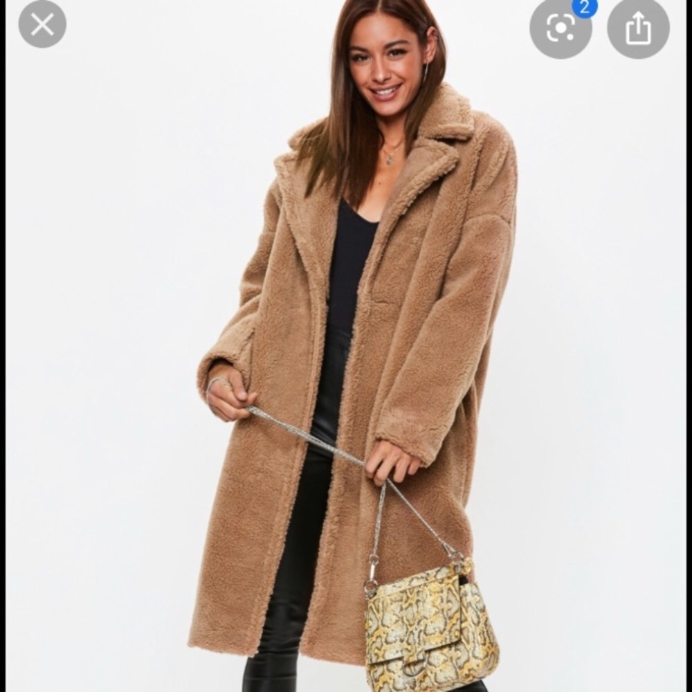 Tan oversized teddy coat